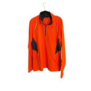 Brooks, women’s orange and black reflective, long sleeve jacket, size medium